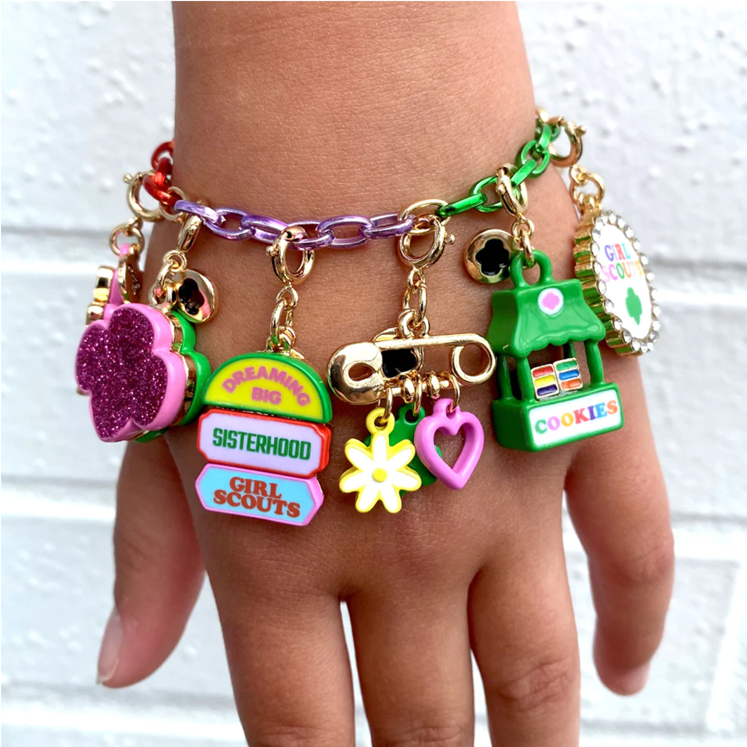 Gold Girl Scout Patches Charm
